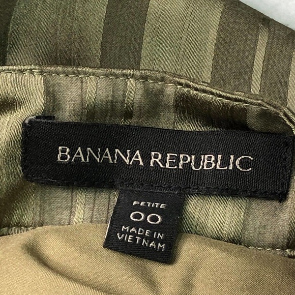 Banana Republic Size 00P Petite Lucia Apron Floral Patio Maxi Dress Zip Green - Picture 3 of 11